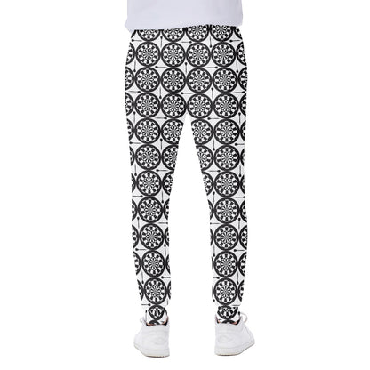 Black And White Dartboard Pattern Print Scuba Joggers