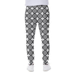 Black And White Dartboard Pattern Print Scuba Joggers