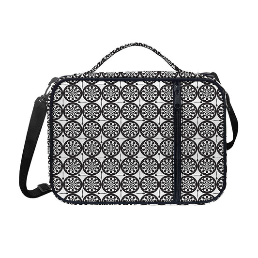 Black And White Dartboard Pattern Print Shoulder Strap Bible Bag