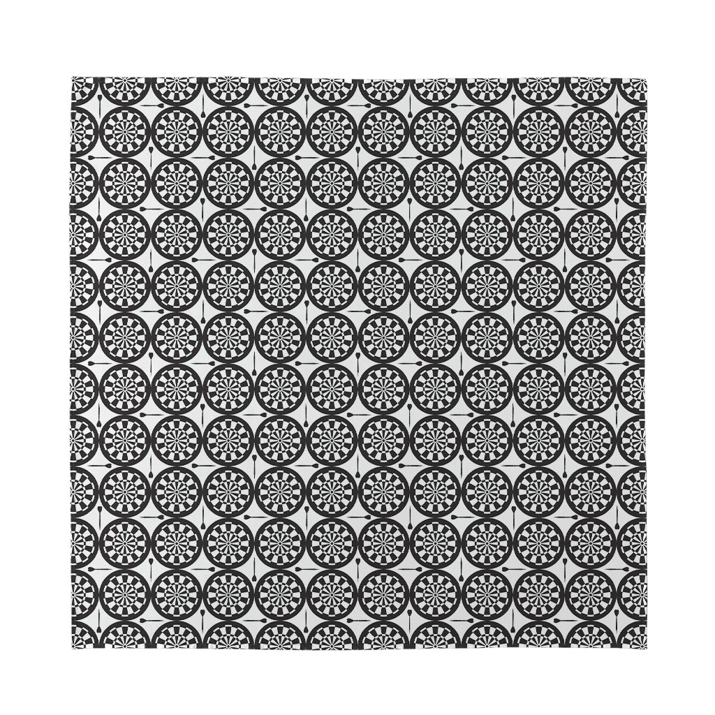 Black And White Dartboard Pattern Print Silk Bandana