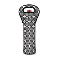 Black And White Dartboard Pattern Print Single Neoprene Wine Tote