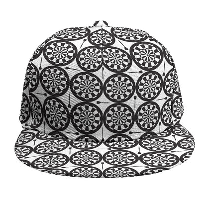 Black And White Dartboard Pattern Print Snapback Cap