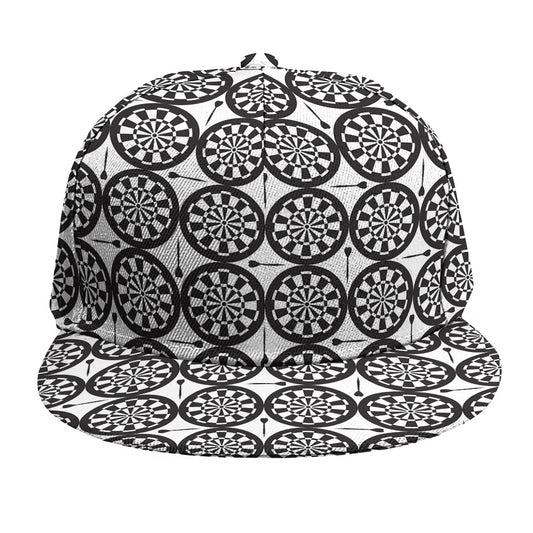 Black And White Dartboard Pattern Print Snapback Cap