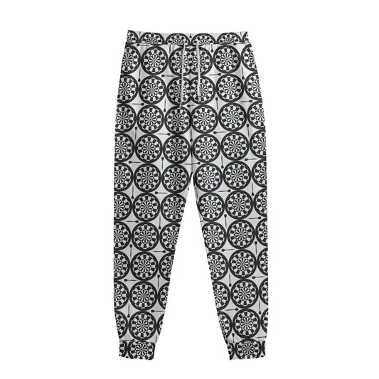 Black And White Dartboard Pattern Print Sweatpants