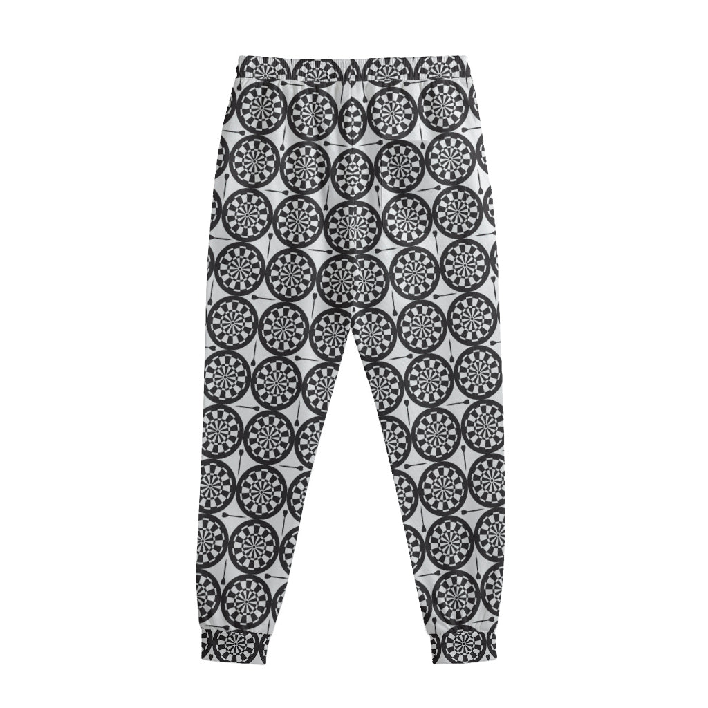 Black And White Dartboard Pattern Print Sweatpants