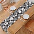 Black And White Dartboard Pattern Print Table Runner