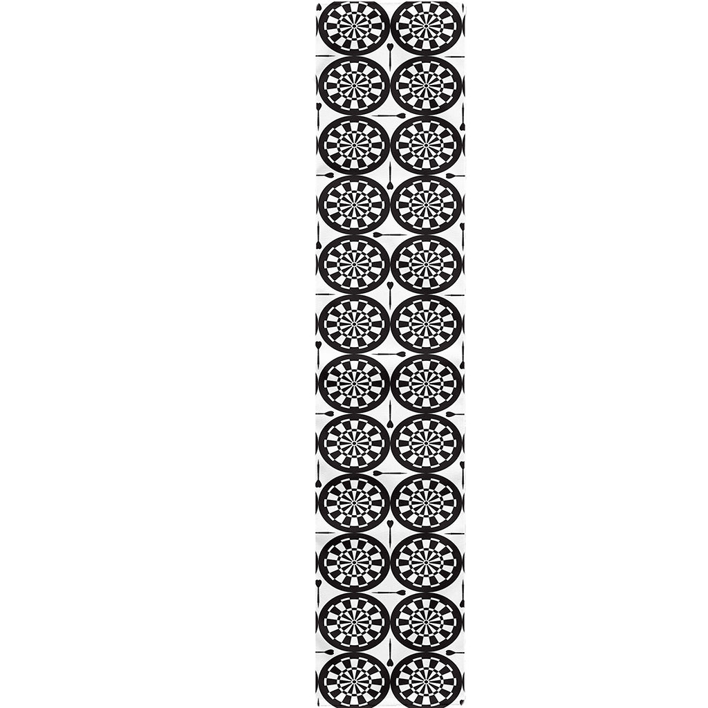 Black And White Dartboard Pattern Print Table Runner
