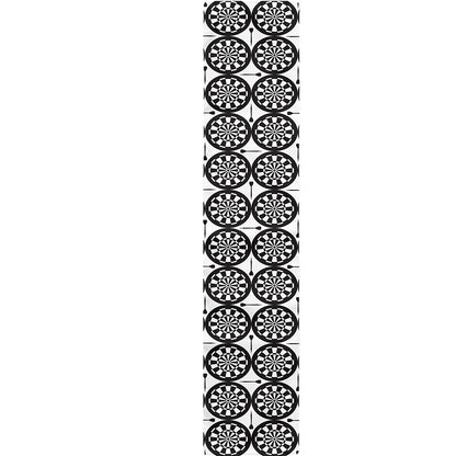 Black And White Dartboard Pattern Print Table Runner