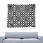 Black And White Dartboard Pattern Print Tapestry