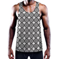 Black And White Dartboard Pattern Print Men's Workout Tank Top