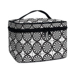 Black And White Dartboard Pattern Print Travel Makeup Bag