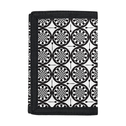 Black And White Dartboard Pattern Print Trifold Wallet