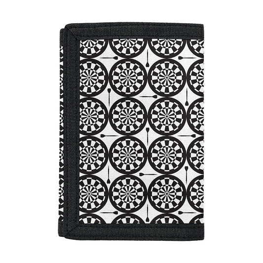 Black And White Dartboard Pattern Print Trifold Wallet