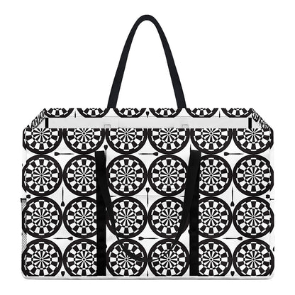 Black And White Dartboard Pattern Print Utility Tote Bag