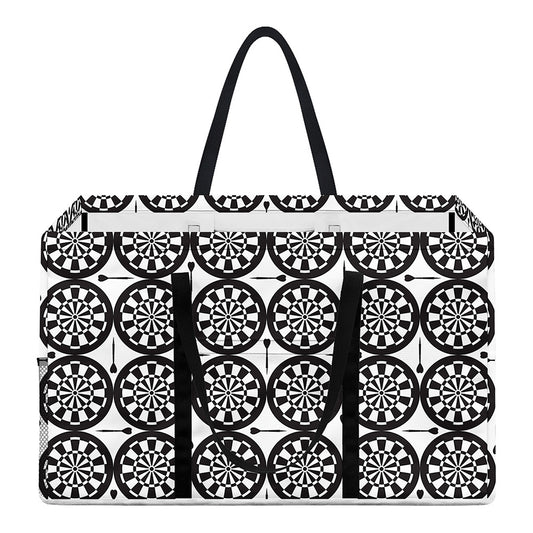 Black And White Dartboard Pattern Print Utility Tote Bag