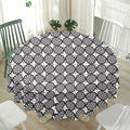 Black And White Dartboard Pattern Print Waterproof Round Tablecloth
