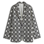 Black And White Dartboard Pattern Print Women's Blazer