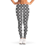 Black And White Dartboard Pattern Print Women's Leggings