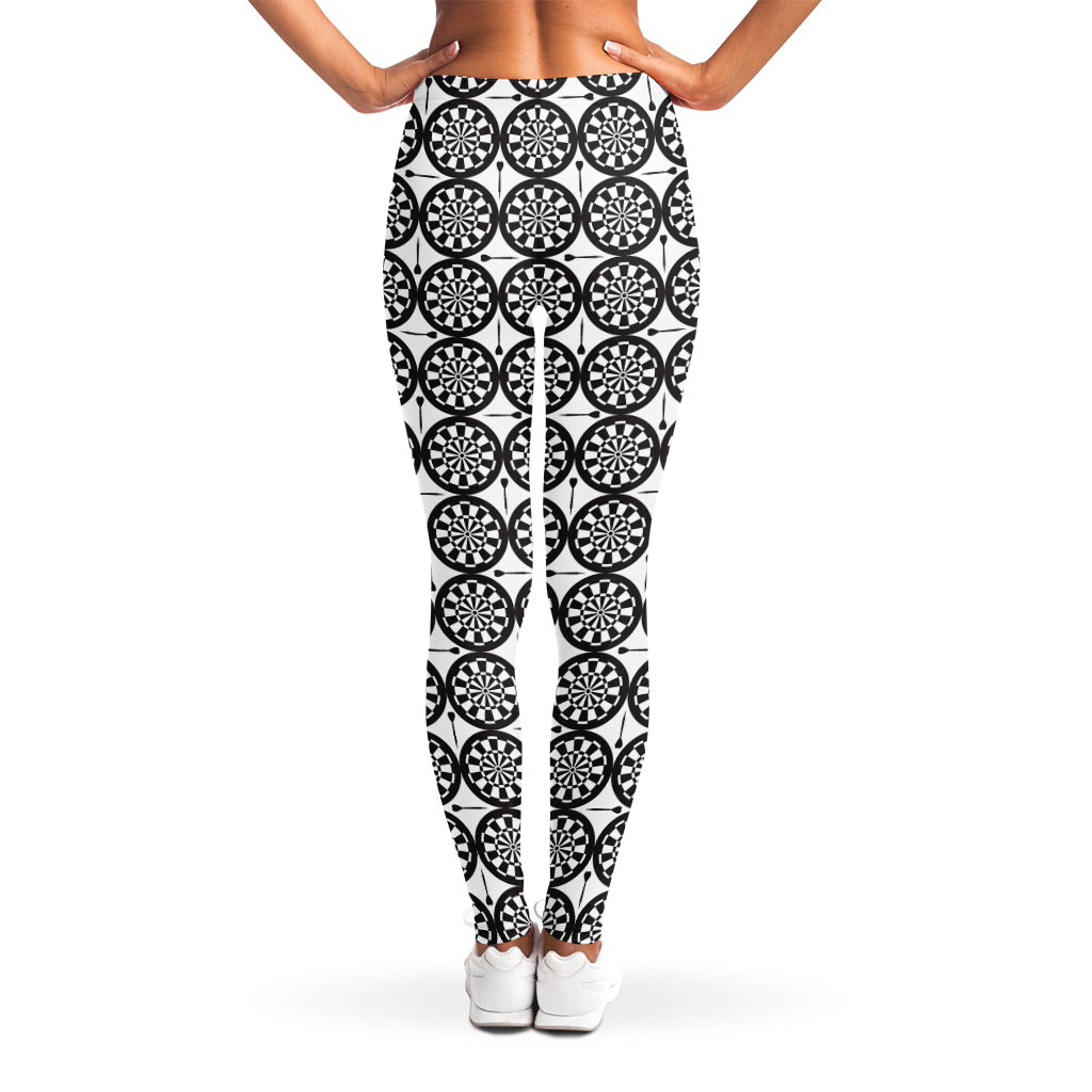 Black And White Dartboard Pattern Print Women's Leggings