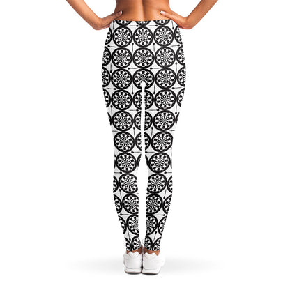 Black And White Dartboard Pattern Print Women's Leggings