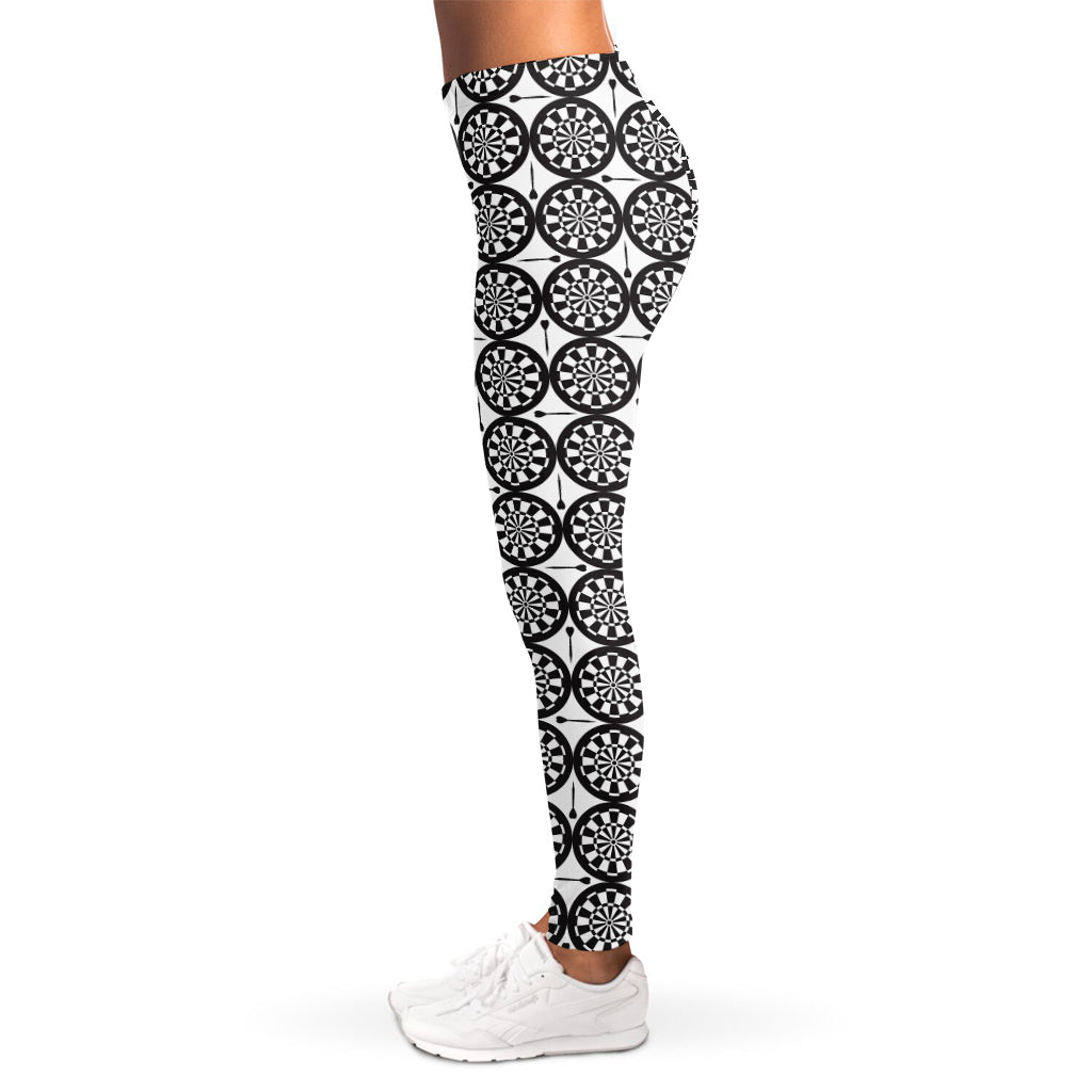 Black And White Dartboard Pattern Print Women's Leggings