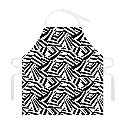 Black And White Dazzle Pattern Print Adjustable Apron