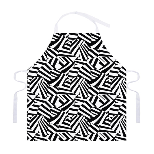 Black And White Dazzle Pattern Print Adjustable Apron