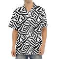Black And White Dazzle Pattern Print Aloha Shirt