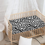 Black And White Dazzle Pattern Print Baby Crib Sheet