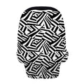 Black And White Dazzle Pattern Print Baby Seat Cover