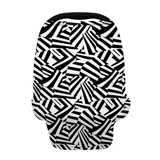 Black And White Dazzle Pattern Print Baby Seat Cover