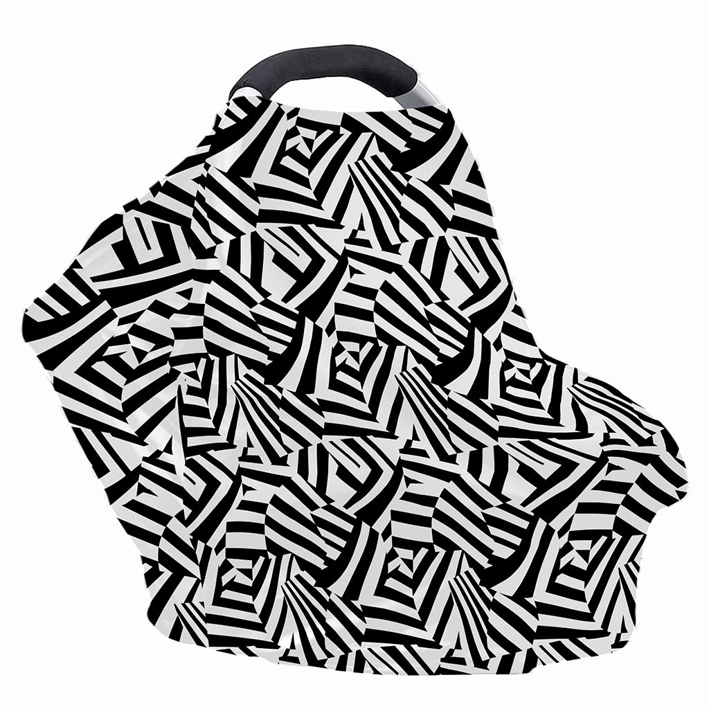 Black And White Dazzle Pattern Print Baby Seat Cover