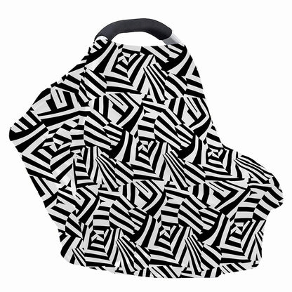 Black And White Dazzle Pattern Print Baby Seat Cover