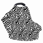 Black And White Dazzle Pattern Print Baby Seat Cover