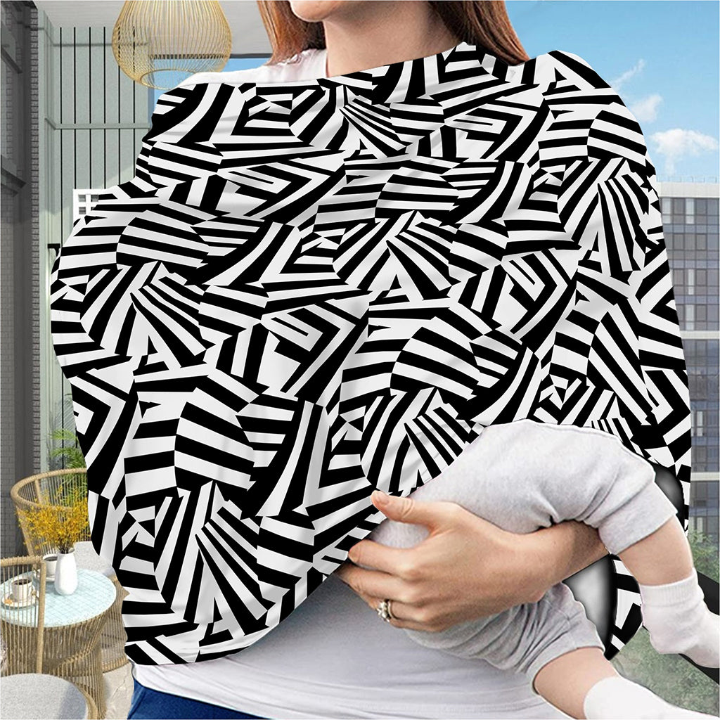 Black And White Dazzle Pattern Print Baby Seat Cover