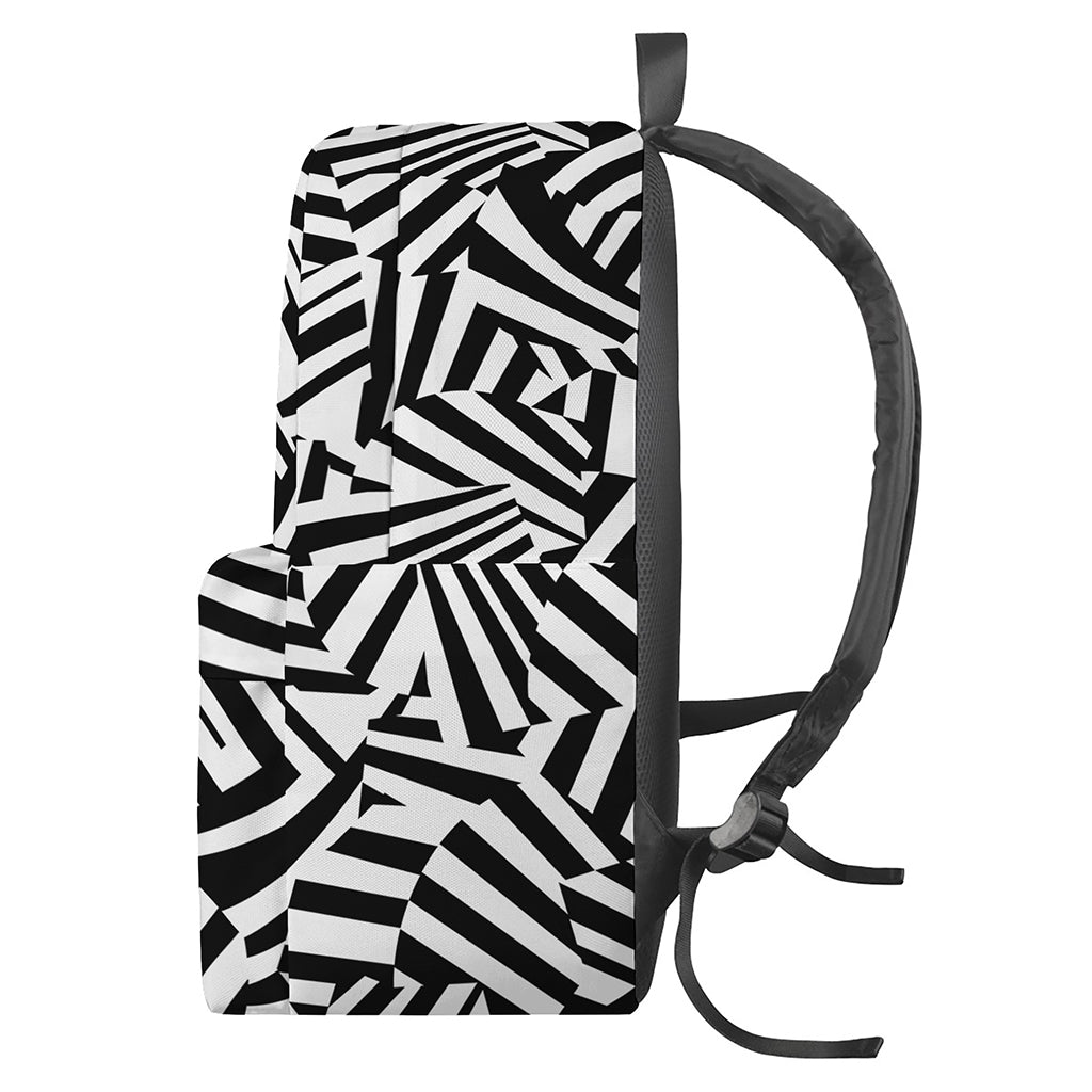 Black And White Dazzle Pattern Print Backpack