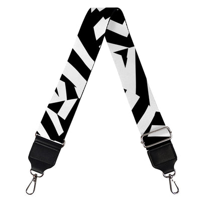 Black And White Dazzle Pattern Print Bag Strap