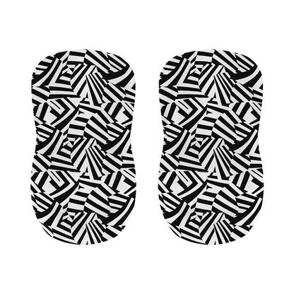 Black And White Dazzle Pattern Print Bar Stool Covers