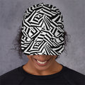 Black And White Dazzle Pattern Print Baseball Cap
