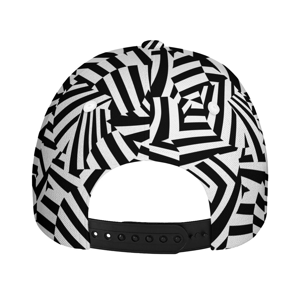 Black And White Dazzle Pattern Print Baseball Cap