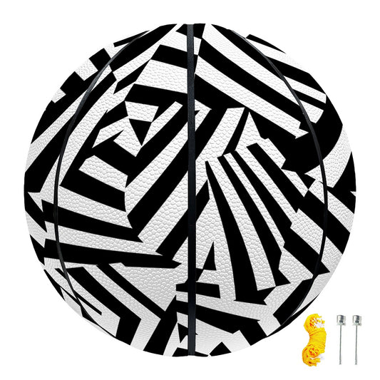 Black And White Dazzle Pattern Print Basketball