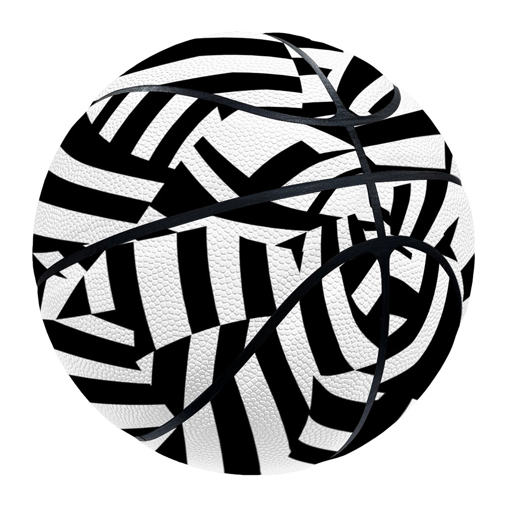 Black And White Dazzle Pattern Print Basketball