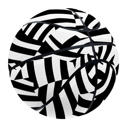 Black And White Dazzle Pattern Print Basketball