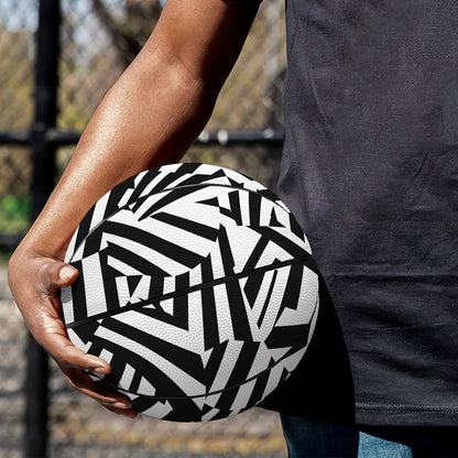 Black And White Dazzle Pattern Print Basketball