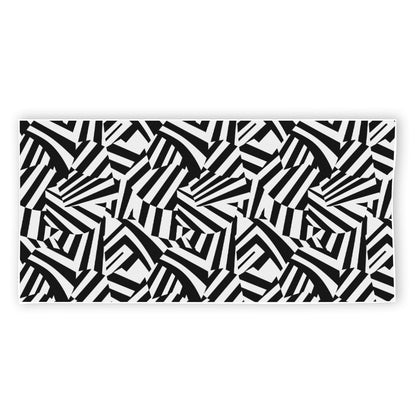 Black And White Dazzle Pattern Print Beach Towel