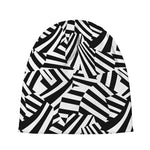 Black And White Dazzle Pattern Print Beanie