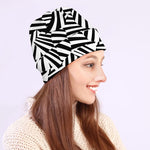 Black And White Dazzle Pattern Print Beanie