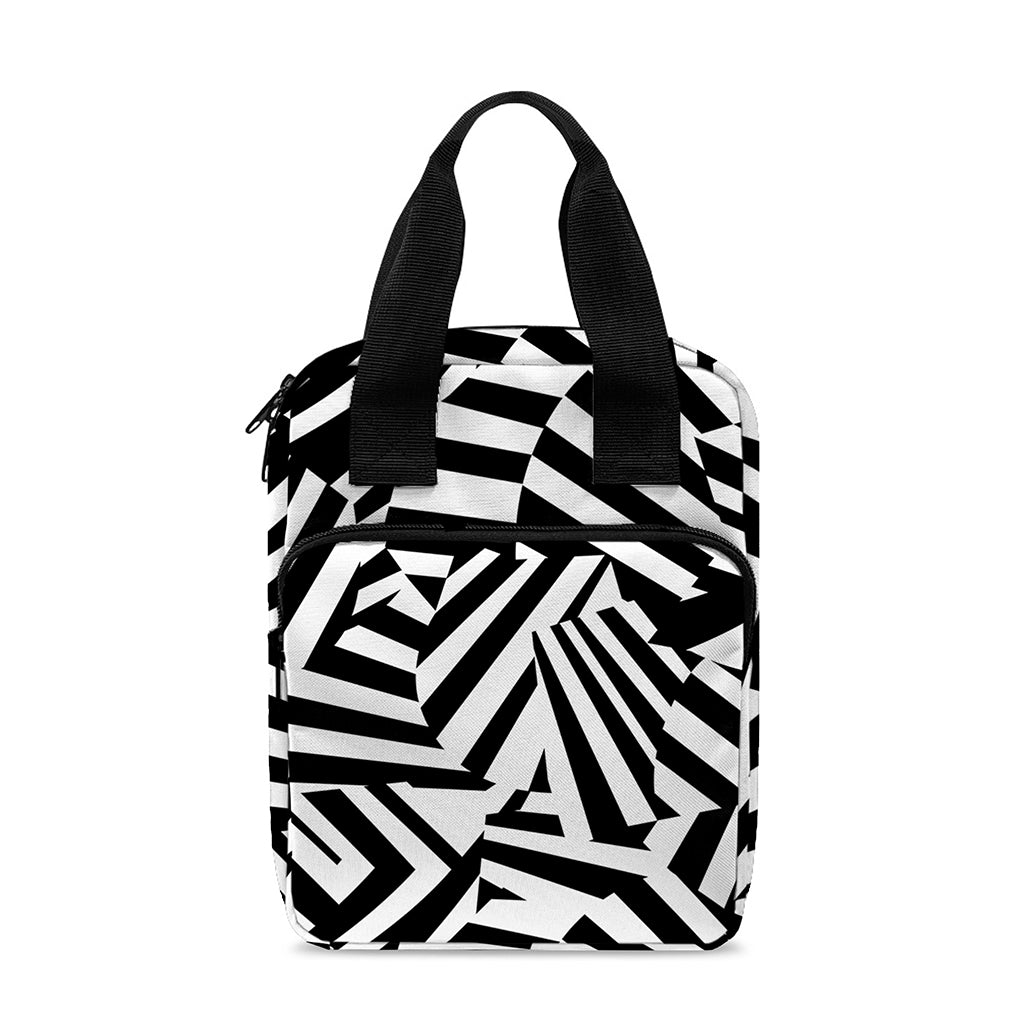 Black And White Dazzle Pattern Print Bible Tote Bag