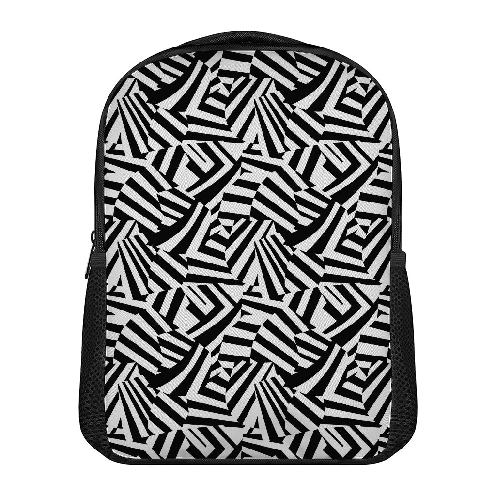 Black And White Dazzle Pattern Print Casual Backpack
