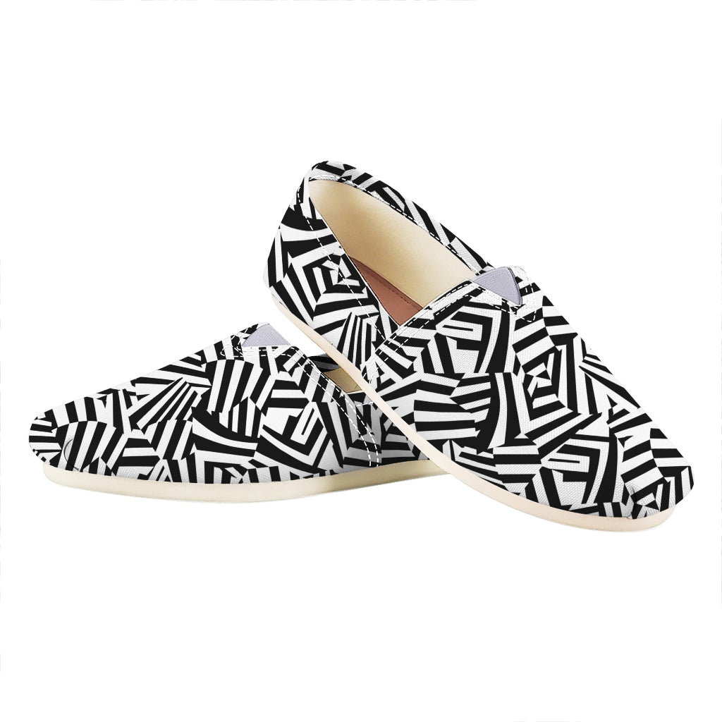 Black And White Dazzle Pattern Print Casual Shoes